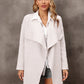 Boho Solid Color Women's Knit Open Front Large Lapel Cardigan
