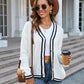 Bohemian Nautical Contrast Color Knit Cardigan Sweater