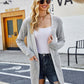 Bohemian Ribbed Solid Color Cardigan Sweater Jacket