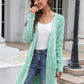 Bohemian Ribbed Solid Color Cardigan Sweater Jacket