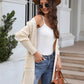 Bohemian Ribbed Solid Color Cardigan Sweater Jacket