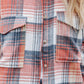 Boho Pink Plaid Mid Length Long Sleeve Shirt with Pockets