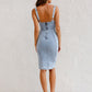Bohemian Denim Slim Fit Tank Top Sexy Slit Dress