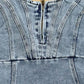 Bohemian Denim Slim Fit Tank Top Sexy Slit Dress