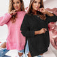 Bohemian Women's Casual Loose Long Sleeve Kangaroo Pocket Pullover Top