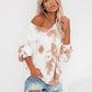 Bohemian V Neck Tie-Dye Print Long Sleeve Top