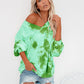 Bohemian V Neck Tie-Dye Print Long Sleeve Top