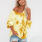 Bohemian V Neck Tie-Dye Print Long Sleeve Top