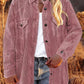 Bohemian Corduroy Lapel Button Up Casual Shirt