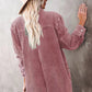 Bohemian Corduroy Lapel Button Up Casual Shirt