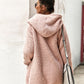 Bohemian Plush Pink Soft Fuzzy Hooded Cardigan Jacket