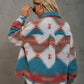 Boho Western Aztec Pattern Collared Pocket Jacket