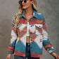 Boho Western Aztec Pattern Collared Pocket Jacket