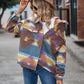 Boho Western Aztec Pattern Collared Pocket Jacket