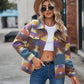 Boho Western Aztec Pattern Collared Pocket Jacket