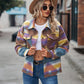 Boho Western Aztec Pattern Collared Pocket Jacket