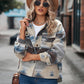 Boho Western Aztec Pattern Collared Pocket Jacket