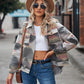 Boho Western Aztec Pattern Collared Pocket Jacket