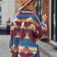 Boho Western Aztec Pattern Collared Pocket Jacket