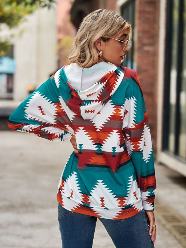 Boho Western Aztec Light Weight Pullover Hoody OliverandJade
