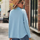 Bohemian Casual Waffle Knit Long Sleeve Pocket Shirt