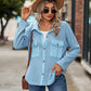 Bohemian Casual Waffle Knit Long Sleeve Pocket Shirt