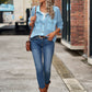 Bohemian Casual Waffle Knit Long Sleeve Pocket Shirt