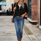 Bohemian Casual Waffle Knit Long Sleeve Pocket Shirt