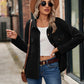 Bohemian Casual Waffle Knit Long Sleeve Pocket Shirt