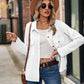 Bohemian Casual Waffle Knit Long Sleeve Pocket Shirt