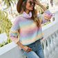 Bohemian Rainbow Turtleneck Long Sleeve Knit Sweater