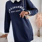Bohemian California Flirty Long Sleeve Collared Sweater Dress