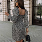 Boho Floral Long Sleeve Square Neck Puff Sleeve Smocked Dress