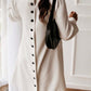 Bohemian Long Sleeve Round Neck Swing Dress with Rear Metal Buttons