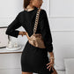 Boho Sexy V-Neck Long Sleeved Ruffle Wrap Mini Dress