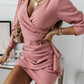 Boho Sexy V-Neck Long Sleeved Ruffle Wrap Mini Dress