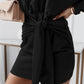Boho Long Sleeve Slim Fit Wrap Tie Round Neck Dress