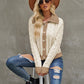 Bohemian Cropped Cable Knit Cardigan Sweater