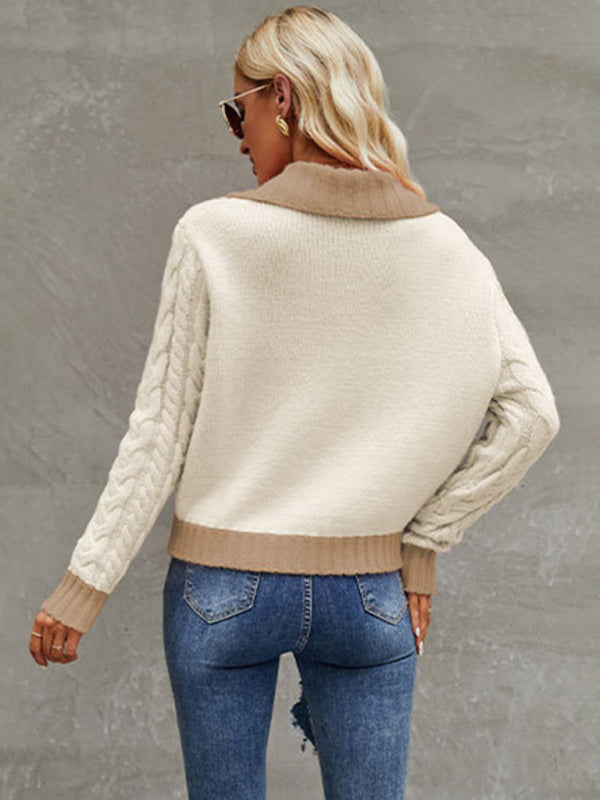 Bohemian Cropped Cable Knit Cardigan Sweater