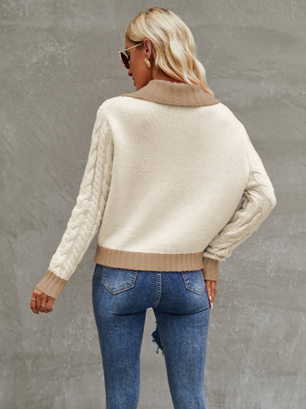 Bohemian Cropped Cable Knit Cardigan Sweater