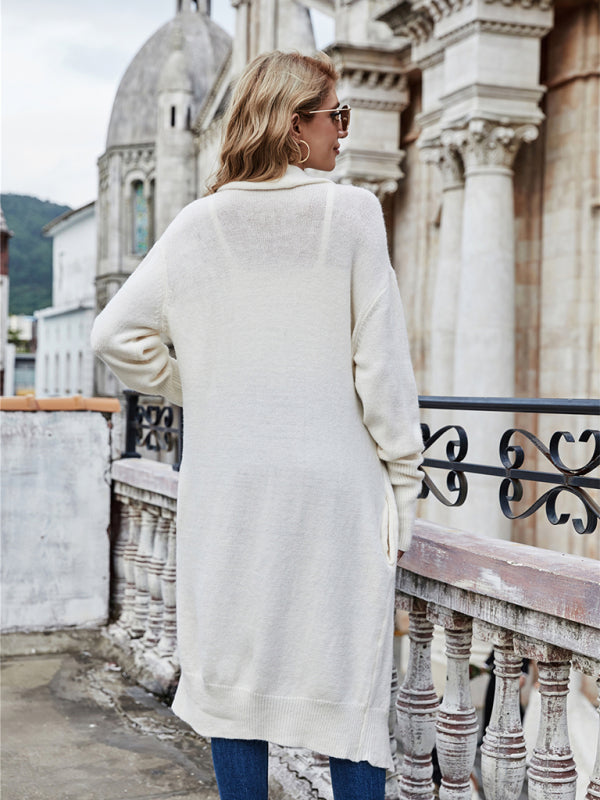 Bohemian Long Knitted Lapel Cardigan Duster Jacket