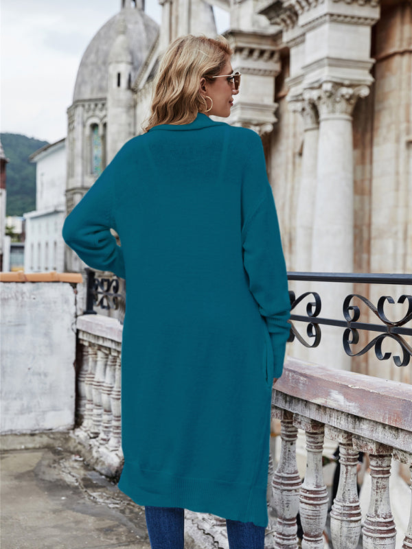 Bohemian Long Knitted Lapel Cardigan Duster Jacket