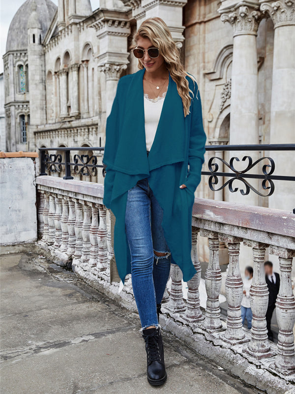 Bohemian Long Knitted Lapel Cardigan Duster Jacket