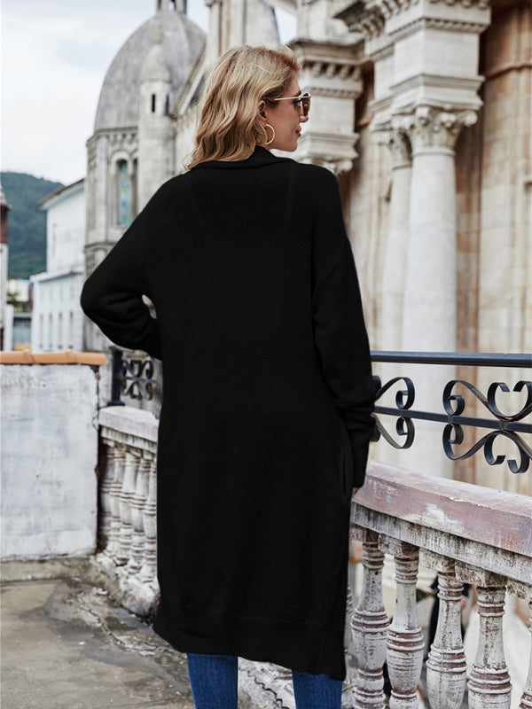 Bohemian Long Knitted Lapel Cardigan Duster Jacket