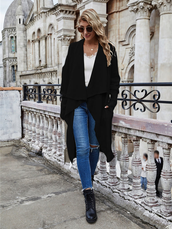 Bohemian Long Knitted Lapel Cardigan Duster Jacket