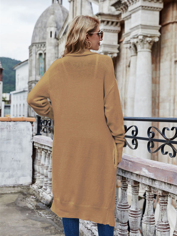Bohemian Long Knitted Lapel Cardigan Duster Jacket