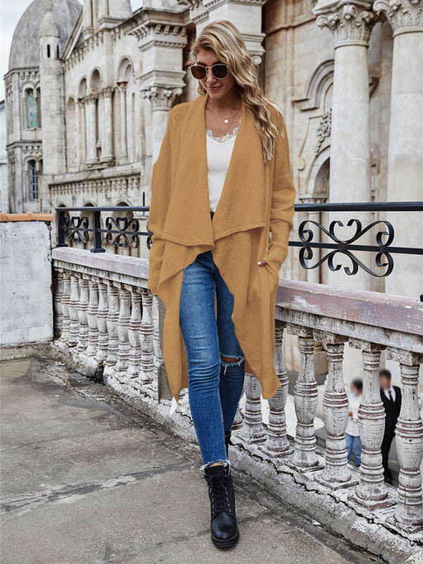 Bohemian Long Knitted Lapel Cardigan Duster Jacket