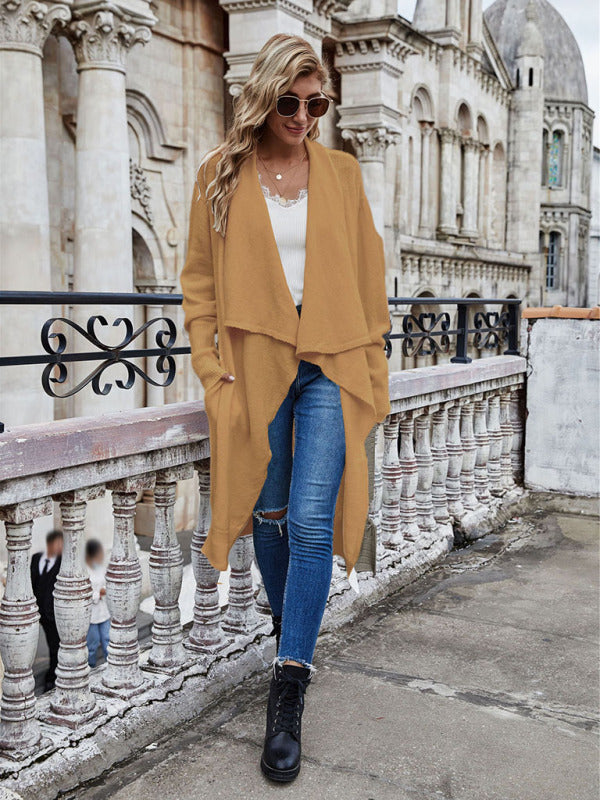 Bohemian Long Knitted Lapel Cardigan Duster Jacket