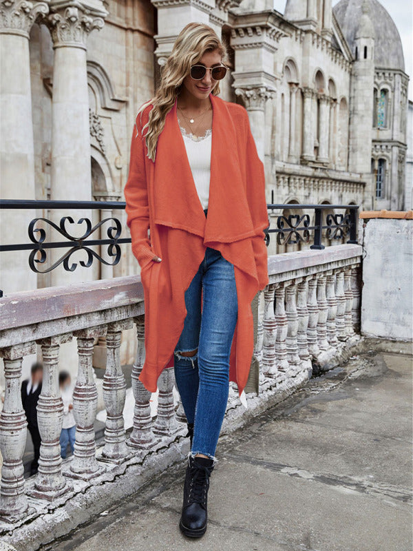 Bohemian Long Knitted Lapel Cardigan Duster Jacket