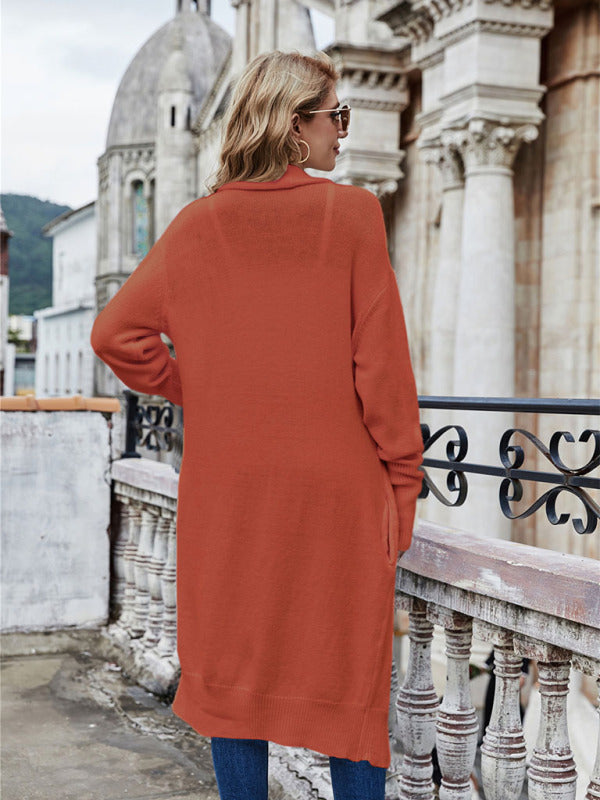 Bohemian Long Knitted Lapel Cardigan Duster Jacket